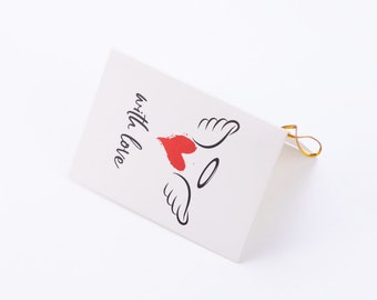 Valentines Day themed greeting card, 10x7 cm, Angel Heart