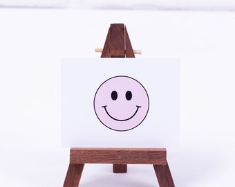 Smiley face themed note card, lilac 6.5 x 8.5 cm, 50 pieces