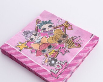 Lol Suprise themed napkin, 33x33 cm  8 pieces