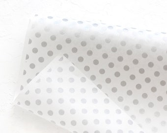 Wrapping paper, metallic polka dot, 70x100 cm / 100 pcs (Silver)