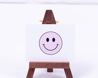 Smiley face themed note card, lilac 6.5 x 8.5 cm, 3 pieces