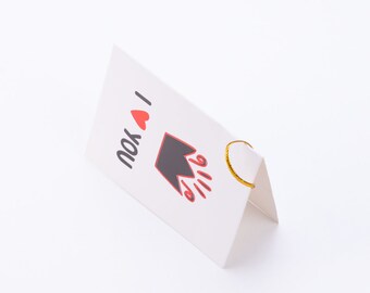 Valentines Day themed greeting card, 10x7 cm, Kings Crown