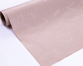 White stationery printed kraft wrapping paper, 70x100 cm / 100 pcs (Kraft)