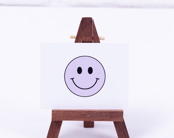 Smiley face themed note card, purple, 6.5 x 8.5 cm, 10 pieces