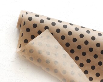 Wrapping paper, polka dot, 70x100 cm / 100 pcs (Black)