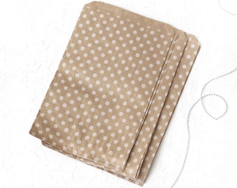 Patterned paper bags, kraft-white / polka dot (18x30 - 500 pcs)