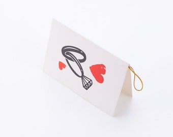Valentines themed greeting card, 10x7 cm, Ring