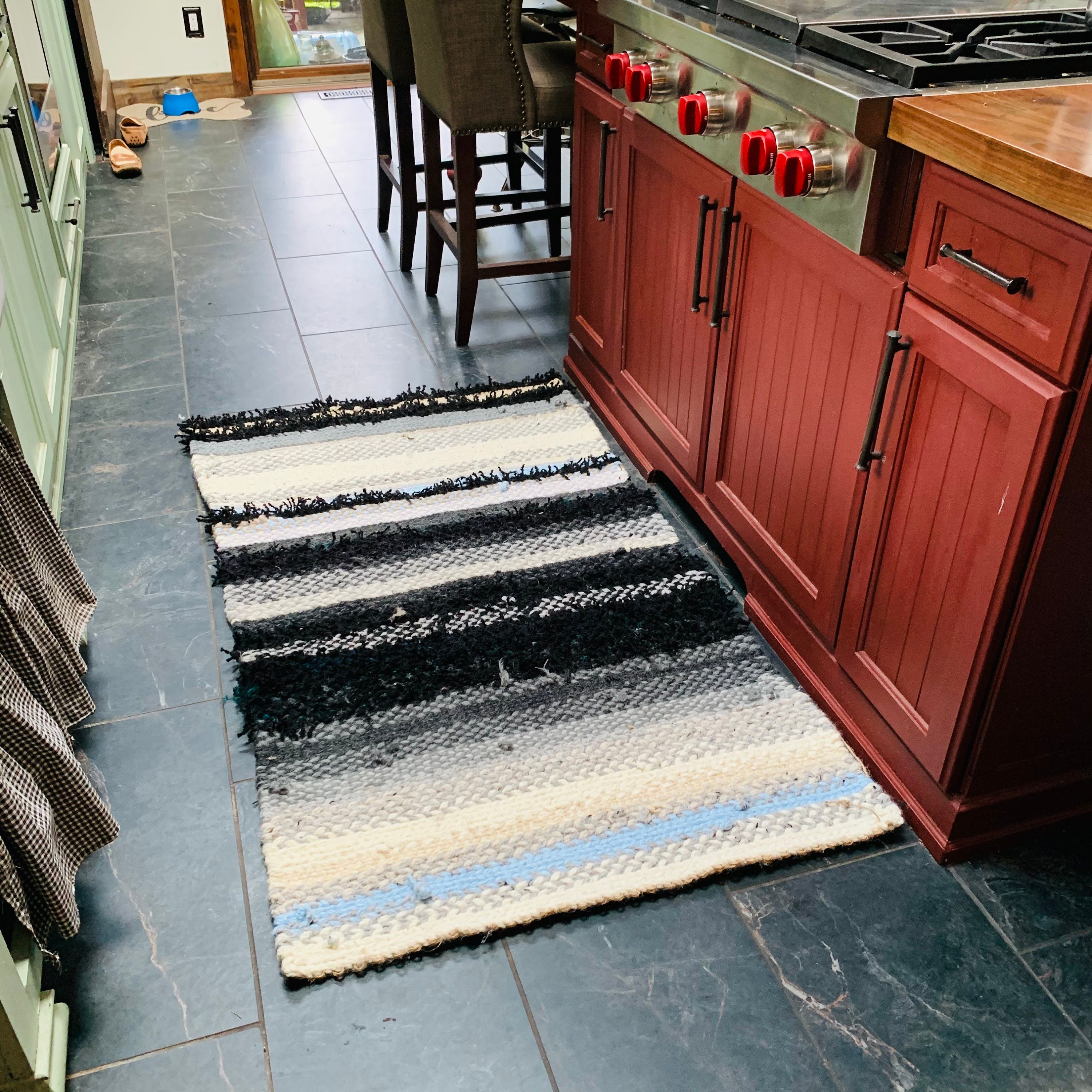【Vintage】Hand Knit Rug 170×100 Amazon.com: S & L Homes Wool Cotton Hand Woven Chunky Knit