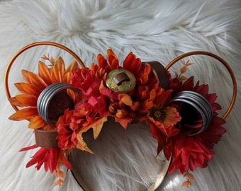 Warrior Women Disney Inspired Floral Wire Ears Flower Crown 