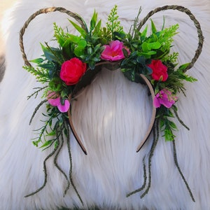 Te Fiti, goddess,greenery, Tropical, Disney Inspired Floral Disney Ears, Wire Ears, Flower Crown, Minnie or Mickey Mouse Ears Headband