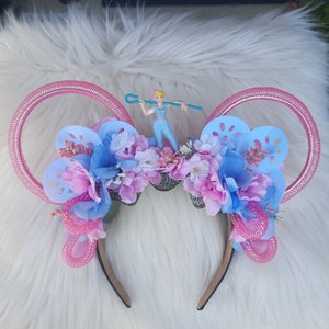 Bo Peep, Toy Story Disney Ears Inspired Floral Disney Ears Wire Ears Flower Crown Minnie or Mickey Mouse Ears Headband