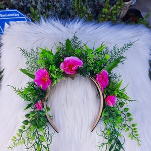 Mother Nature, Hawaiian, Te, Fiti, Flower Crown, Headband, Cosplay, Halloween, Greenery, Flowers
