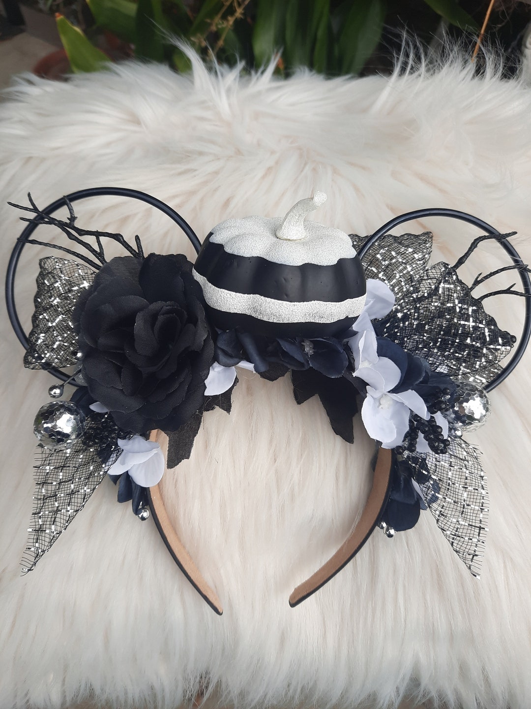 Halloween Disney Ears Inspired Floral Disney Ears Wire Ears Flower