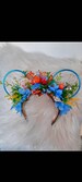 Finding, Ocean, Disney Ears Inspired Floral Disney Ears Wire Ears Flower Crown Minnie Mickey Mouse Headband Flower and Garden Festival 