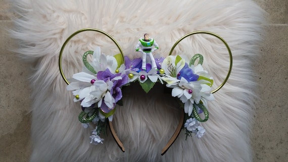Disney Floral Headband with White and Green Blooms Squirt, Turtle, Finding Nemo, Dory, Disney Inspired Wire  main image 4