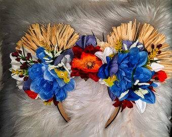 Lion King Disney Ears jungle Inspired Floral Disney Ears Wire Ears Flower Crown Minnie or Mickey Mouse Headband Flower and Garden Festival