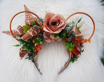 Witchy Halloween Floral Halloween Mickey Ears Pumpkin Floral Ears - Halloween Mouse Ears - Black and  main image 2