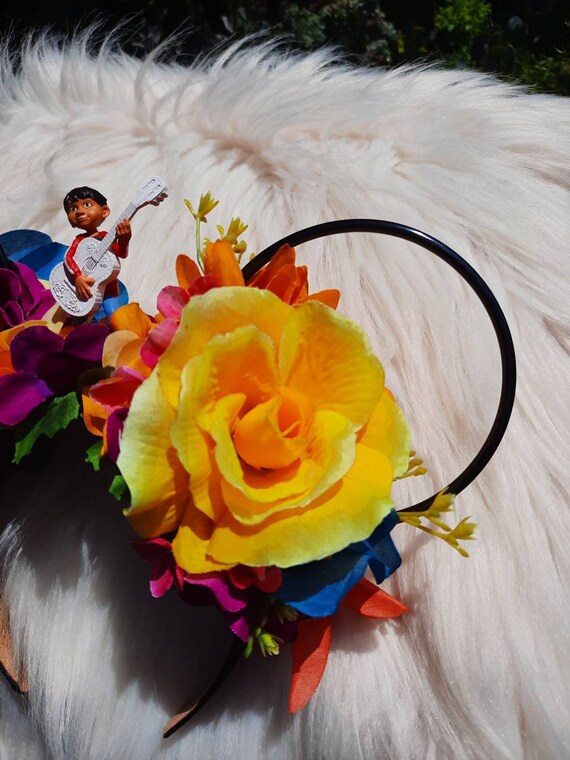 Day of the Dead Disney Inspired Wire Ears Floral Flower Crown