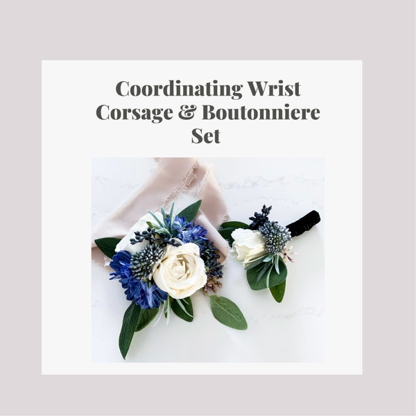 Wrist corsage for proms and weddings, prom flowers and buttonhole set, mother of the bride wrist corsage, wedding wrist corsage band