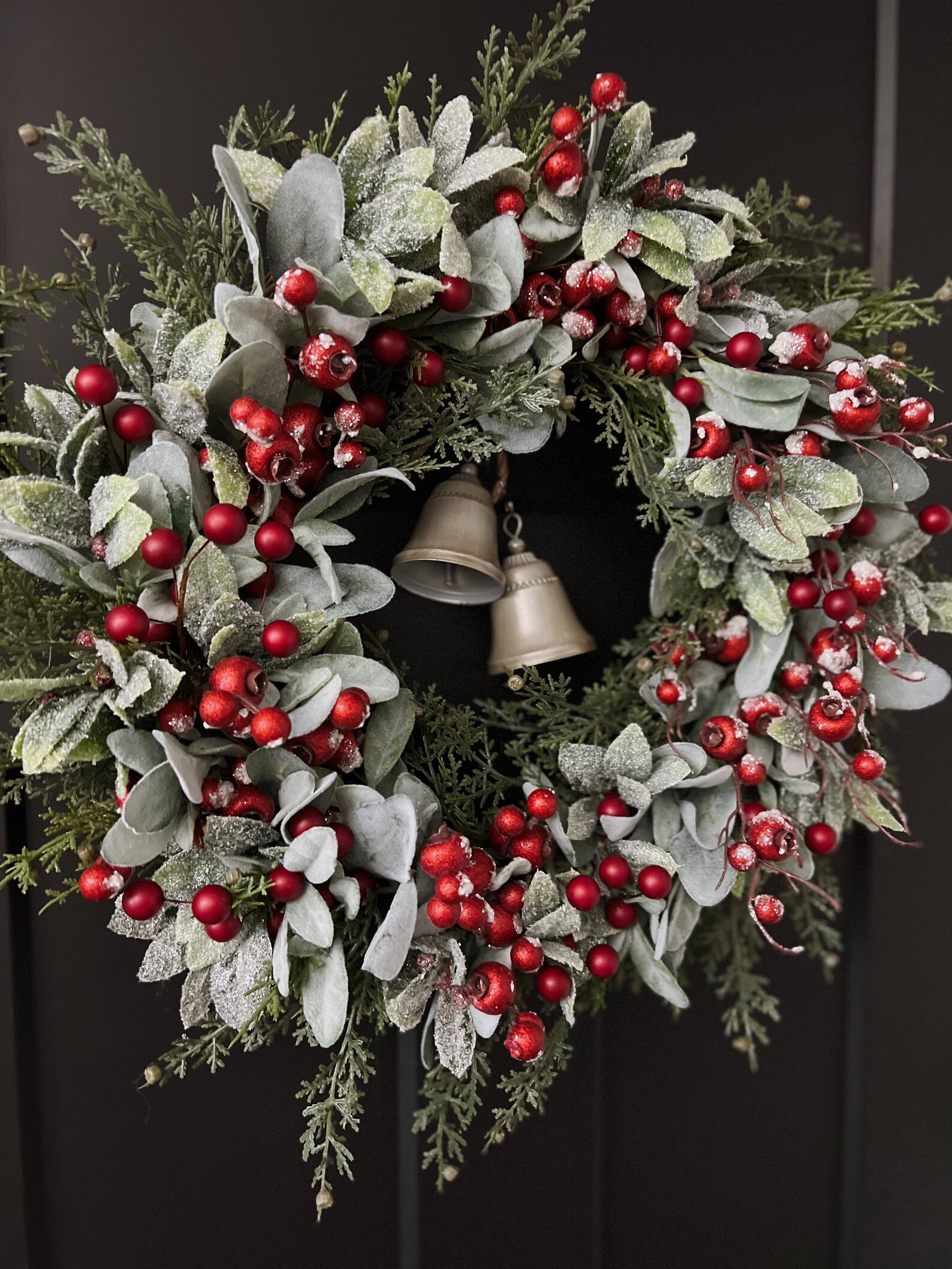 Christmas Wreath for Front Door Winter Wreath With Frosted - Etsy