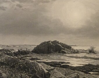 Indian Rock, Narragansett, vintage, 1873, 11.75 x 8.5 inches, Indian Rock, Narragansett, United States