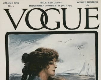 Vogue Fashion Cover July 18, 1907 High Quality Giclée Print 8 x 10.5 inches includes Mat 12.5 x 15.25 inches - Brand new from Condé Nast