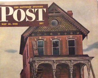 Original The Saturday Evening Post Cover, New Home, May 18, 1946 by John Falter,  10.75 x 13 inches, Good Condition!