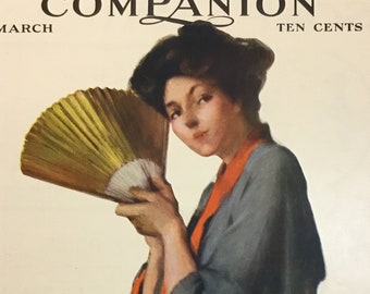 Woman's Home Companion Original Cover, March 1908 by h Ford Harper, Excellent Condition! 11x15 inches