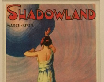 Shadowland March April 1920 Reproduction Print 12 x18 inches includes 18x24 inch Mat
