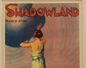 Shadowland March April 1920 Reproduction Print 12 x18 inches includes 18x24 inch Mat