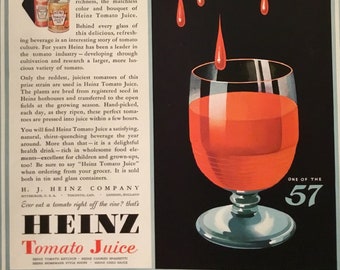 Heinz Tomatoes Original Vintage Advertisement, 1920's, 9x12.5 inches, Good Condition!