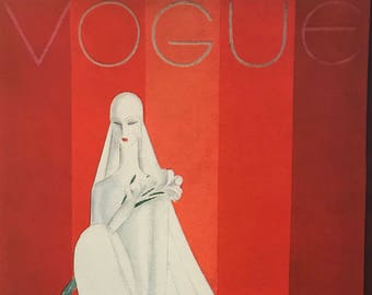 Vogue Cover February 15, 1928 Production Giclee Print 8x10.5 inches Includes Mat 11x14 inches