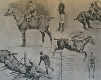 The Hunters at the Horse Show, drawn by Frederic Remington, Harper's Weekly, 1892, 11 x16 in.