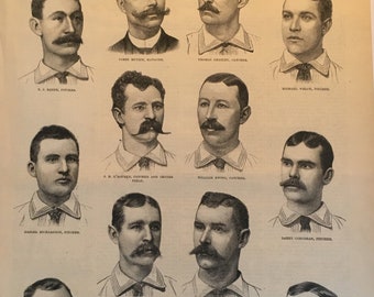 Portraits of the Manager and Members of the New York Baseball Club, Frank Leslie’s Illustrated Newspaper, July 10, 1886, 16 x 11 in.