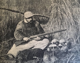 Bar Shooting, At Rest, and Shooting from a Sink-Box, Harper's Weekly, November 3, 1888, 11 x16 in. Excellent Condition!