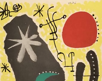 Joan Miró Paper collé Original Pochoir - Joy of Abstraction -  9.5x12.5 inches from XXEe Siecle No.6 (January 1956) Excellent Condition!