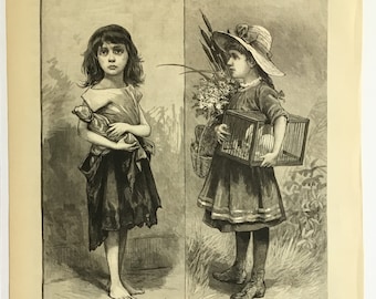 NYC-Beneficiaries of The Fresh Air Fund, A Sultry August Night-The Roof of A Tenement, Aug 7, 1886, Frank Leslie’s Ill. Newspaper, 11x16in.