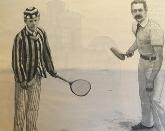 The Leading Players at the Orange Lawn-Tennis Tournament, from photographs, Harper's Weekly, Sept 17, 1887, 16 x 11 in.