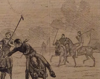 The Westchester Polo Club - Match Game for the Challenge Cup. July 1, 1876,  Harpers Weekly, 10.75 x 8.5 in, by  I.P. Pranishnikoff