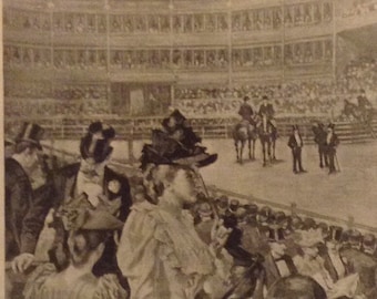 An Evening at the Horse Show, Madison Square Garden, New York, drawn by T. De Thulstrup, Harpers Weekly, 10.25 x 15.25 in.