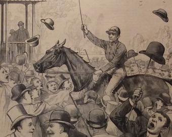 New York - The Great Suburban Pace, on the Course of the Coney Island Jockey Club, June 19, 1886, Frank Leslie’s Newspaper, 11x16in