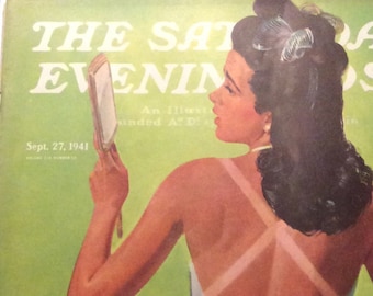 Original The Saturday Evening Post Cover, September 27, 1941, by Albert W. Hampton, 10.75 x 13 inches, “Sunburn” Good Condition!