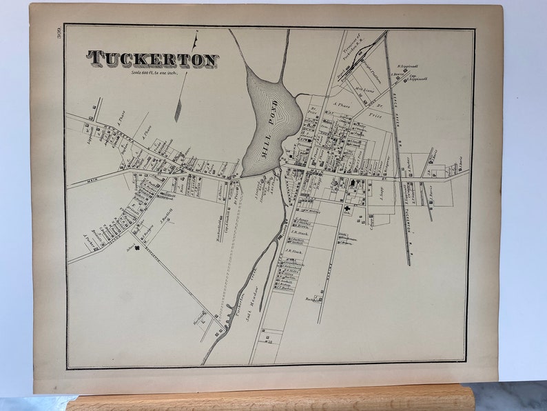 Original 1878 Map of Tuckerton New Jersey Etsy