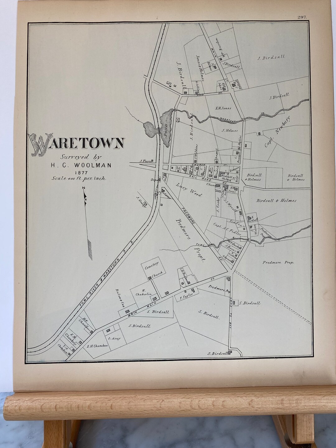 Original 1878 Map of Waretown New Jersey Etsy