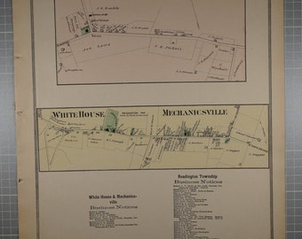 Stanton, Whitehouse and Mechanicsville New Jersey Vintage Map 1873