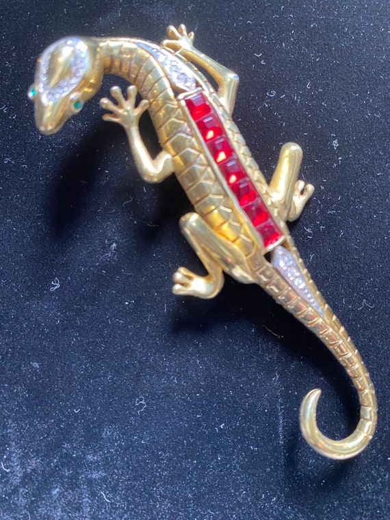 Wonderful art-deco style antique sterling lizard … - image 3