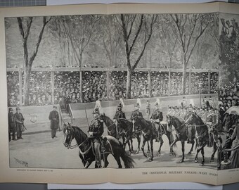 The Centennial Military Parade-West Point Cadets passing the reviewing stand in Madison Square, May 11 1889