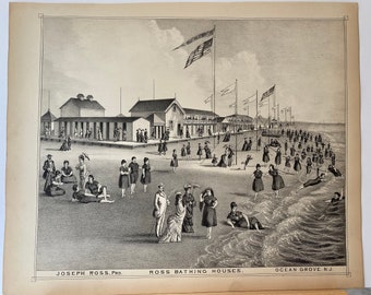 Original 1878 print of Ocean Grove, New Jersey