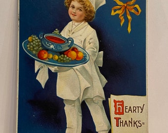 1910 Thanksgiving antique postcard in excellent condition