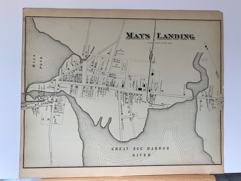 Original 1878 Map of Mays Landing New Jersey Etsy Australia